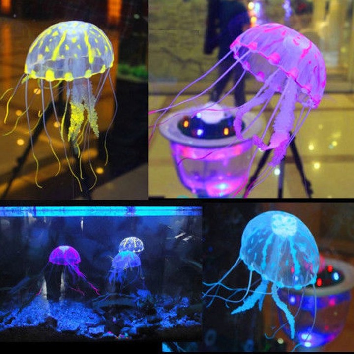 Glowing Effect Artificial Jellyfish Ornament Fish Tank Aquarium Decoration