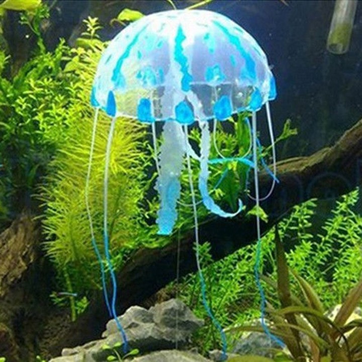 Glowing Effect Artificial Jellyfish Ornament Fish Tank Aquarium Decoration