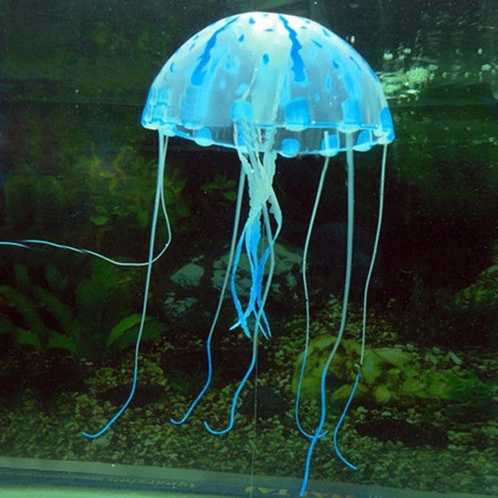 Glowing Effect Artificial Jellyfish Ornament Fish Tank Aquarium Decoration