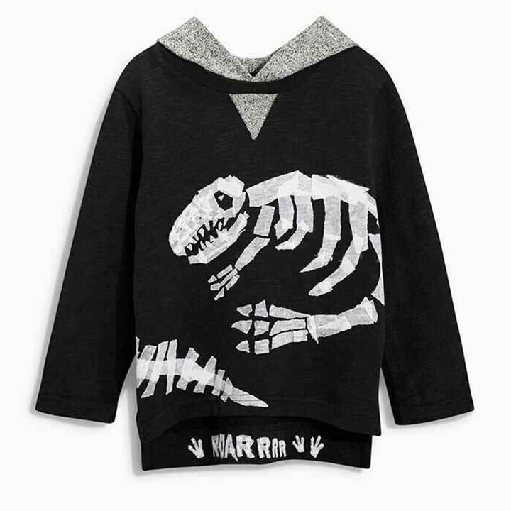 Spring Autumn Cartoon Dinosaur Print Baby Boy Sports Suit with Long Sleeves