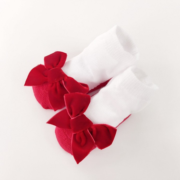 1 Pair Sweet Baby Girls Kids Suede Bowknot Socks Infants Cotton Princess Socks