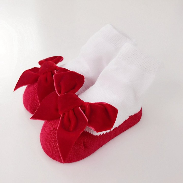 1 Pair Sweet Baby Girls Kids Suede Bowknot Socks Infants Cotton Princess Socks
