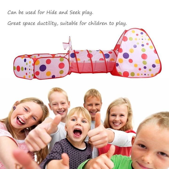 3-In-1 Foldable Pipeline Crawling Field Cartoon Tabernacle Tent For Kids