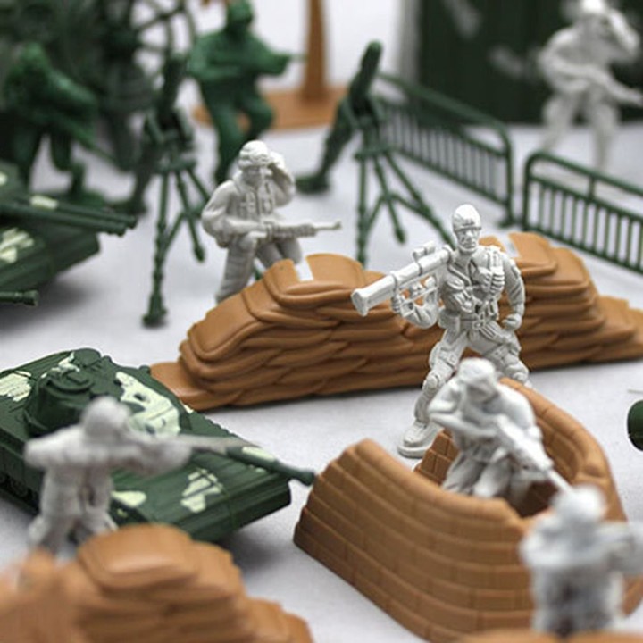 90PCS Plastic Model Playset Toy Soldiers Action Figures Army Men Accessories