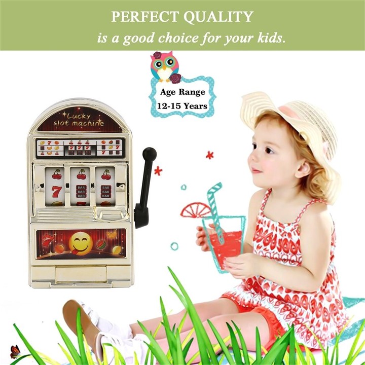 Children&apos; s Slot Machine Mini Toy Lucky Birthday Gift Kids Safe New 1Piece