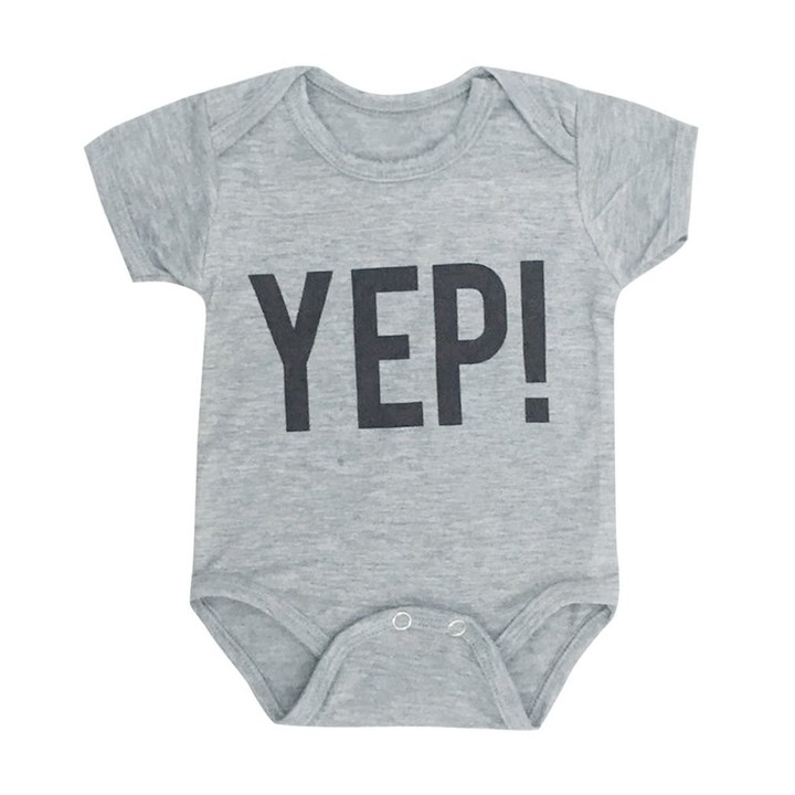Summer Cotton Baby Short Sleeve Romper YEP Printed Bodysuit Boy Girl Pullover