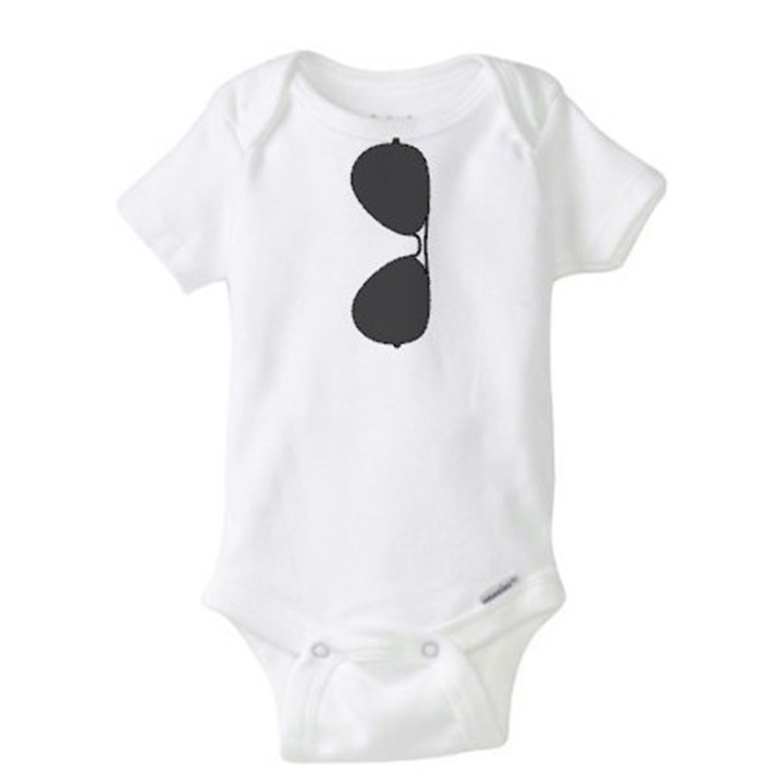 Summer Infant Unisex Sunglasses Printed Short Sleeve Bodysuit Romper Outfits