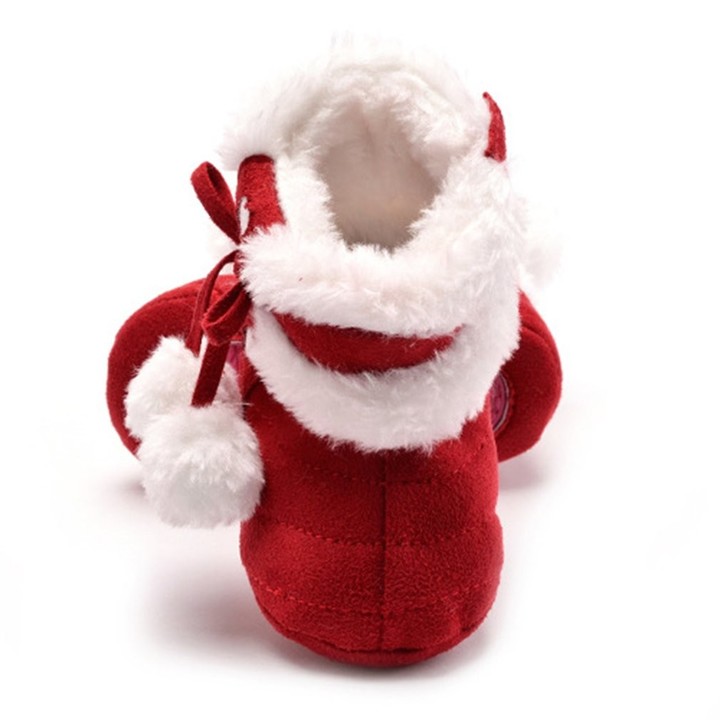Winter Warm Newborn Baby Infant Shoes with Cute Pompon Baby Toddler Shoes