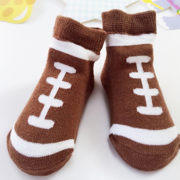 Newborn Baby Infant Boy Cotton Ankle Toddler Shoes Pull-on Socks Baseball