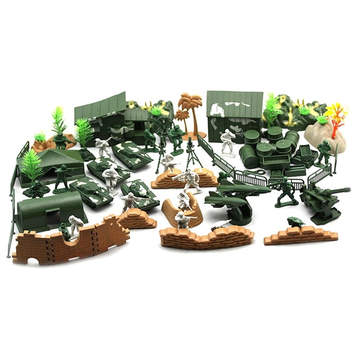 90PCS Plastic Model Playset Toy Soldiers Action Figures Army Men Accessories