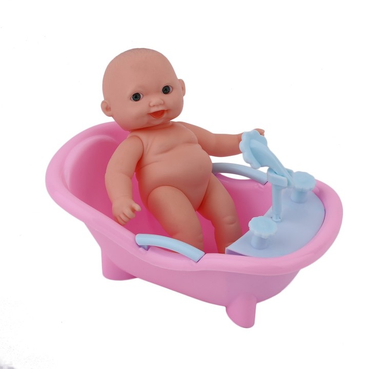 Simulated Infant Early Educational Play Set Doll Handmade Baby Bath Bathtub
