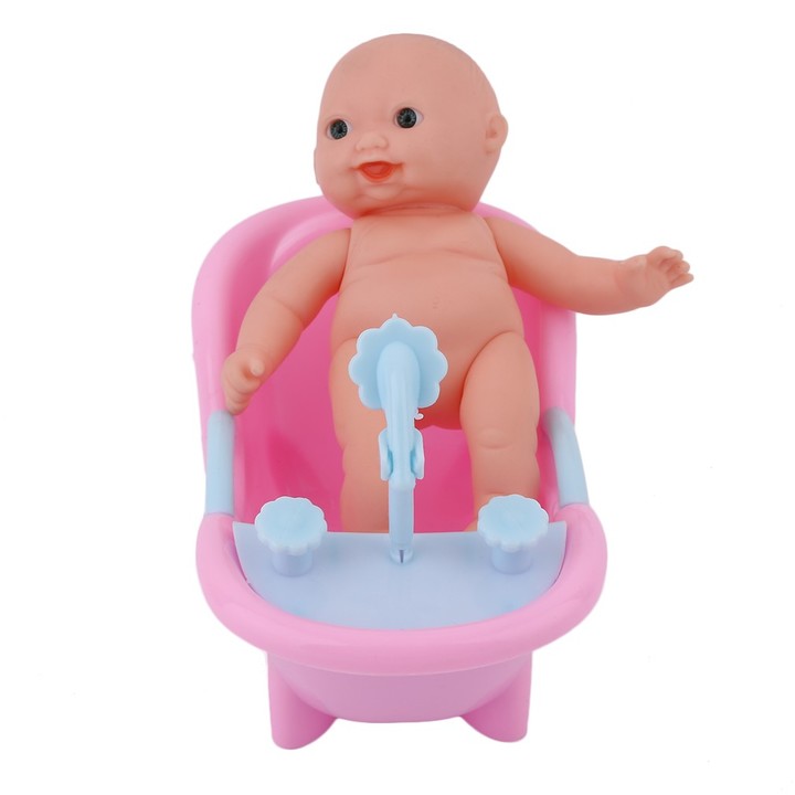 Simulated Infant Early Educational Play Set Doll Handmade Baby Bath Bathtub