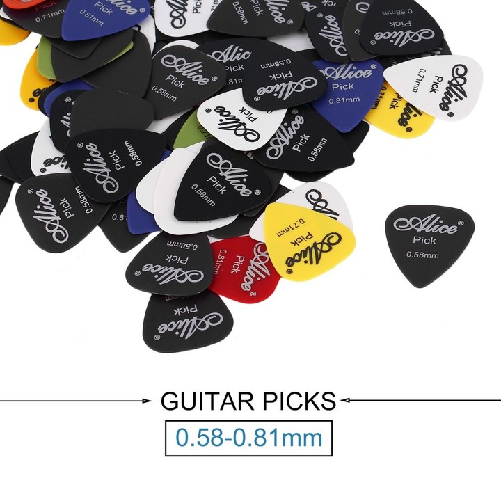 24/100pcs Bass Guitar Picks Colorful Thickness Mix 0.58-0.81mm Plectrum