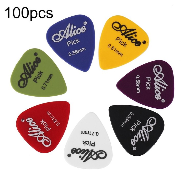 24/100pcs Bass Guitar Picks Colorful Thickness Mix 0.58-0.81mm Plectrum