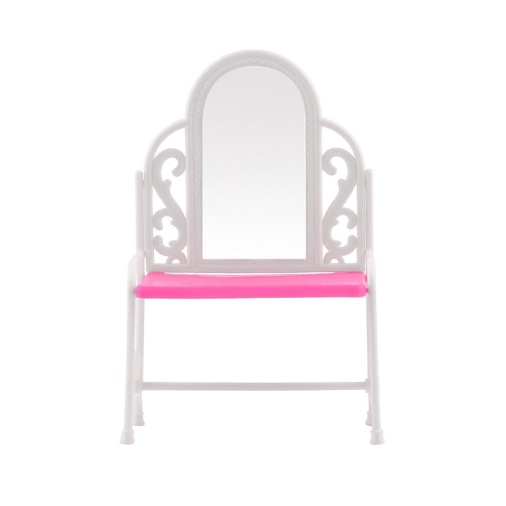 Dressing Table &amp; Chair Accessories Set For Barbies Dolls Bedroom Furniture