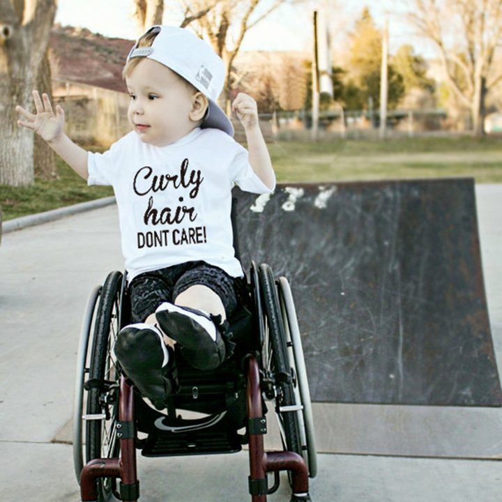 Baby Boys Girls T-shirt Solid Curly Hair Don&apos;t Care Printed Short Sleeve Tops
