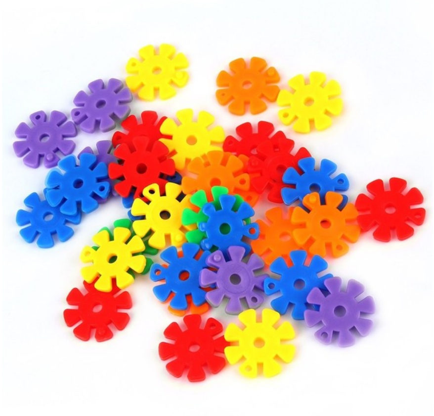 100Pcs Colorful Plastic Snowflake Building Blocks Puzzle Educational Toy