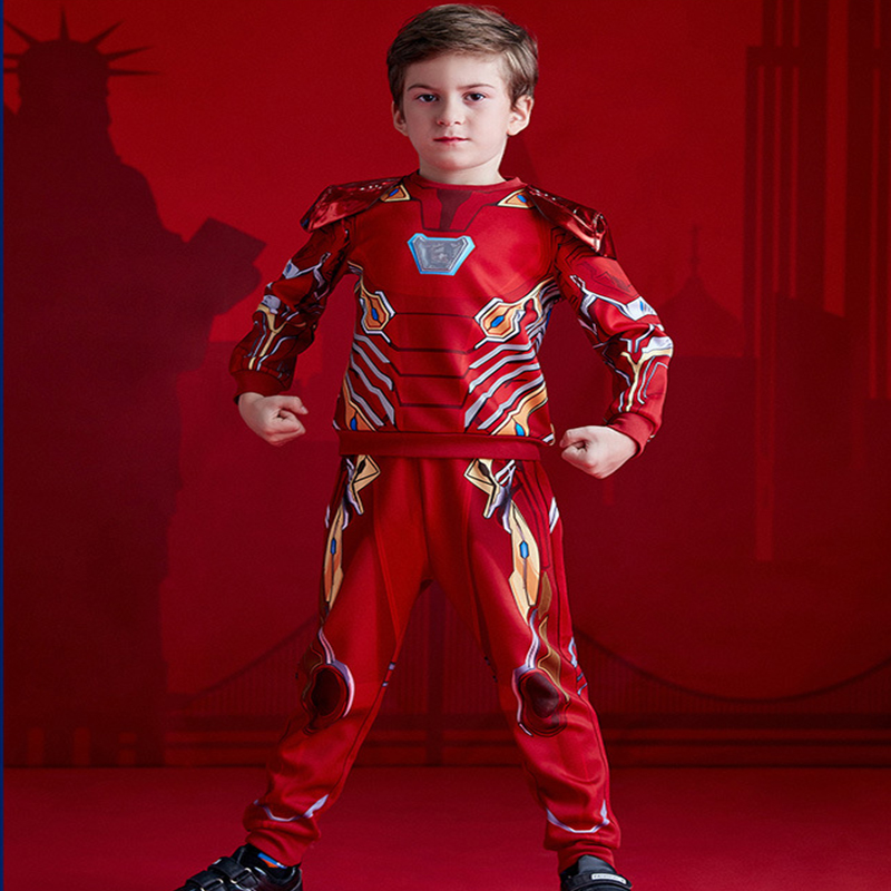 Disney&apos;s new marvel children&apos;s wear spider man US captain iron man clothes suit