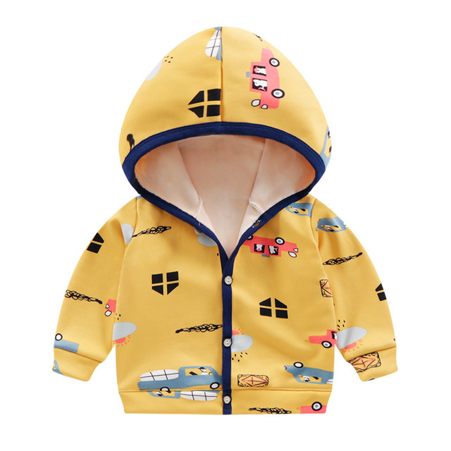 Children new autumn and winter girls&apos; Plush coat infant hooded cardigan