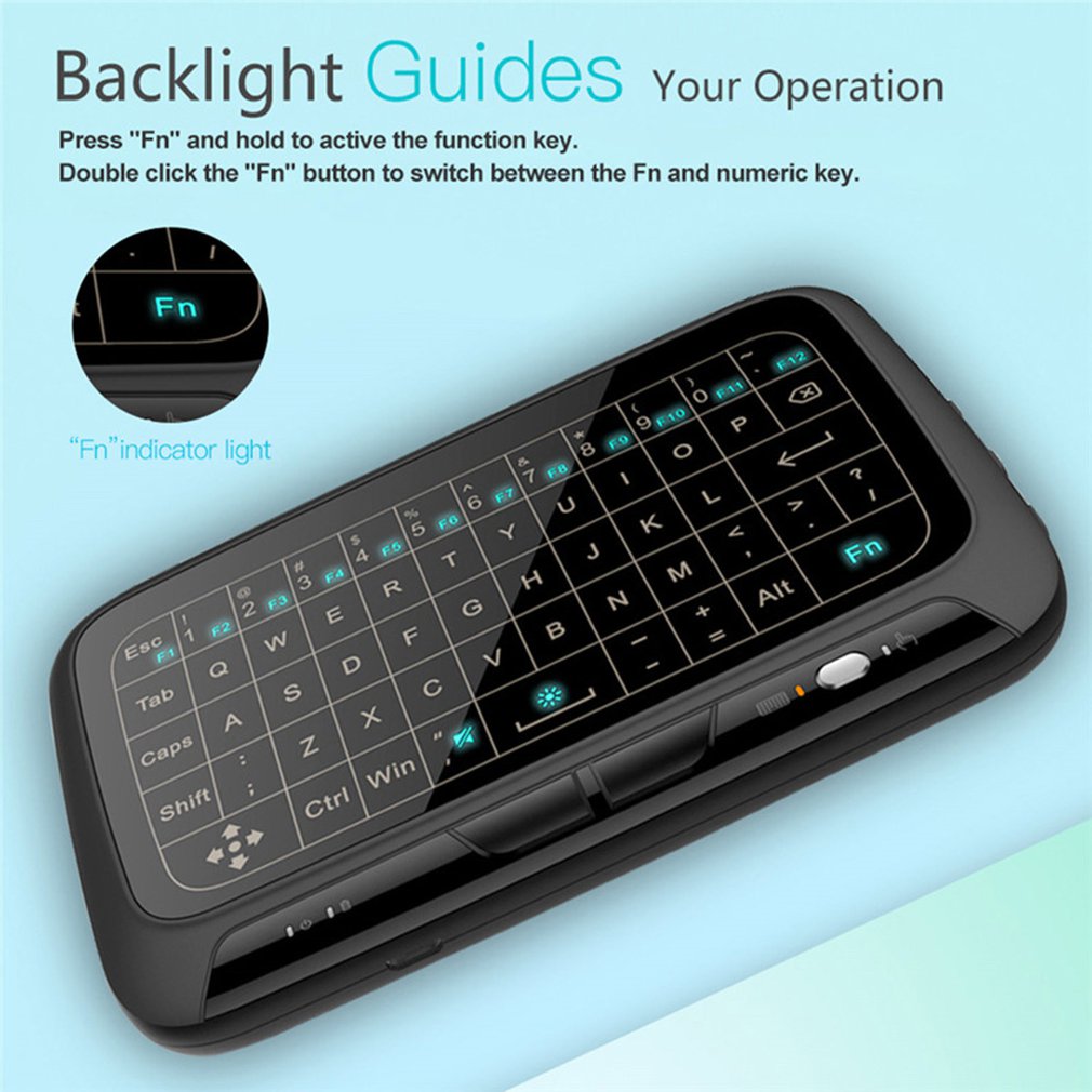 Backlit  Mini Wireless Keyboard English Air Mouse with Touchpad  Remote   2.4GHz AirFly Mouse Game