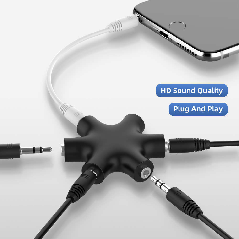 3.5mm Audio Aux Cable Splitter Headphone Port 3.5 Jack Share Adapter for Tablet MP3 MP4 Phone