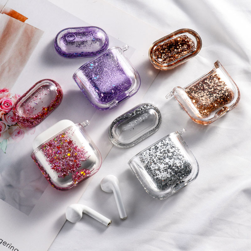 Liquid Quicksand Glitter Case For Airpods Wireless Bluetooth Protect Cover For Airpod 1 2 Pro