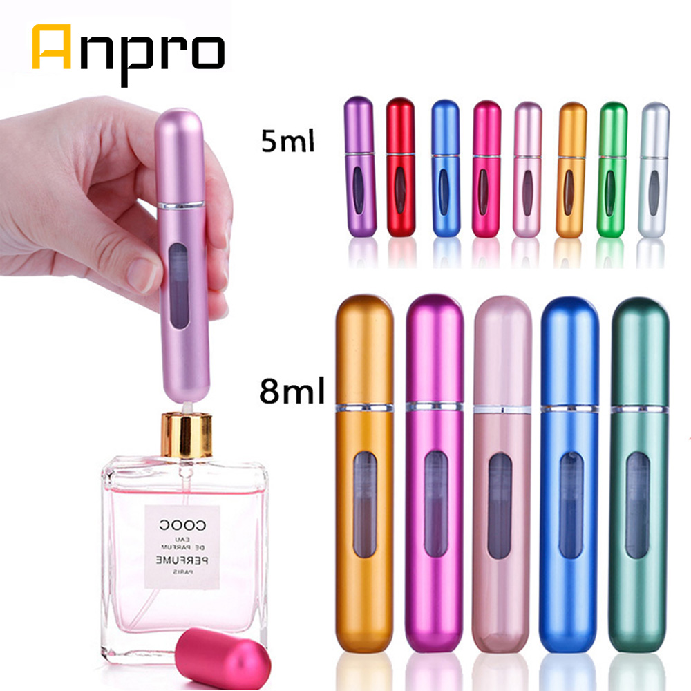 5/8ml Portable Travel Mini Container Aluminum Refillable Perfume Spray Bottle Empty Cosmetic Storage