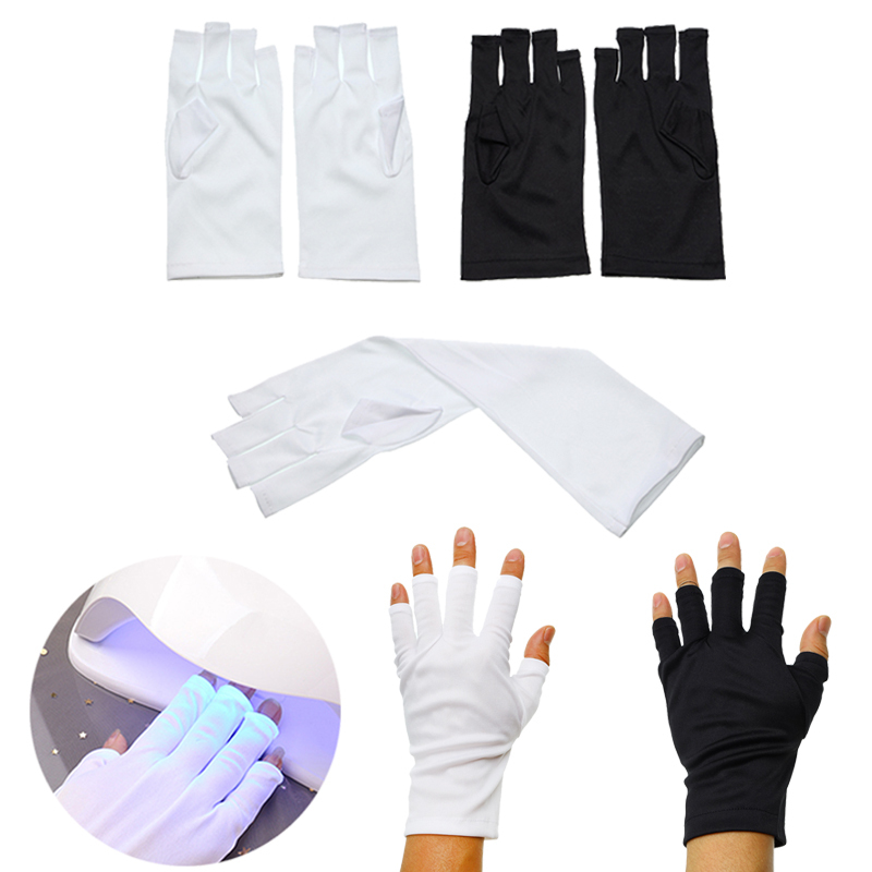 2Colors Anti UV Radiation Protection Gloves LED Lamp Nail UV Protection Glove Nail Art Gel Nail