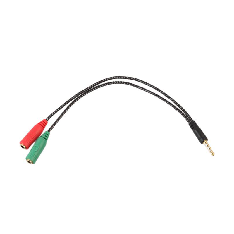 2 In 1 Cable Adapter Splitter 3.5mm Audio Earphone Headset To 2 Female Jack Headphone