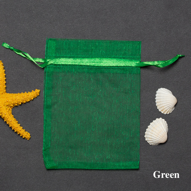 50pcs/lots White Organza Drawstrings Bags 7x9cm Jewelry Gift Package BagsKitchen