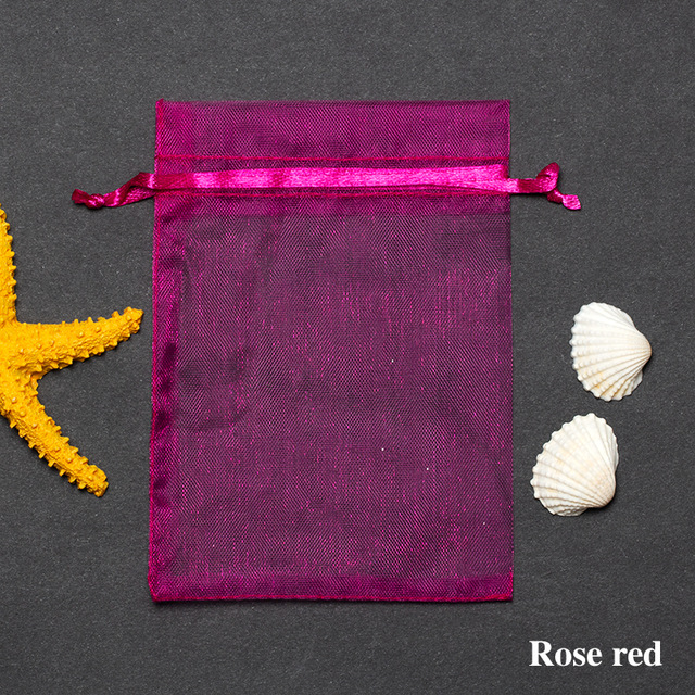 50pcs/lots White Organza Drawstrings Bags 7x9cm Jewelry Gift Package BagsKitchen