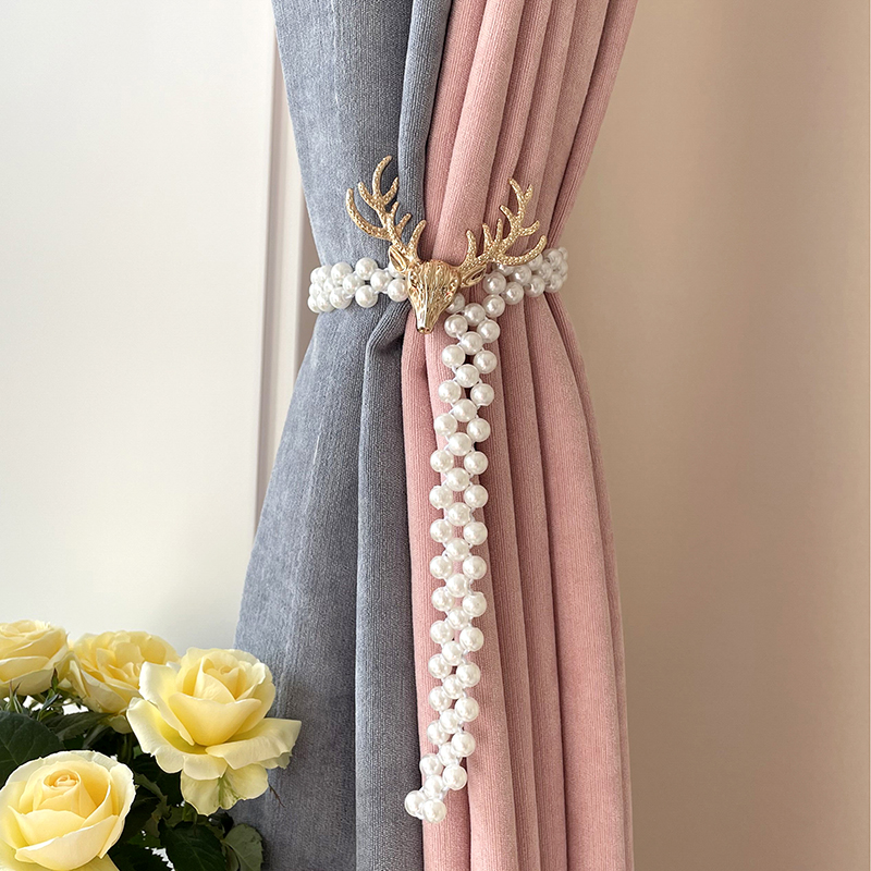 Pearl Elk Leaves Curtain Clip Curtains Holders Tieback Buckle Clips   Curtain Accessories Home Decor