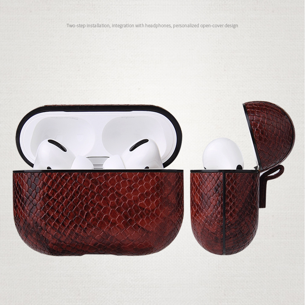 Sexy Snake Skin Bag Case For AirPods 2 AirPods Cases Bluetooth Wireless Earphone PU Leather Cover