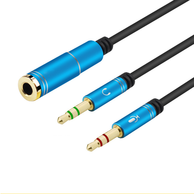 3.5mm Audio Cable Headphone Microphone Splitter 3.5mm 2 Male To Female Jack AUX Extension Adapter PC
