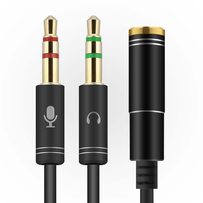 3.5mm Audio Cable Headphone Microphone Splitter 3.5mm 2 Male To Female Jack AUX Extension Adapter PC