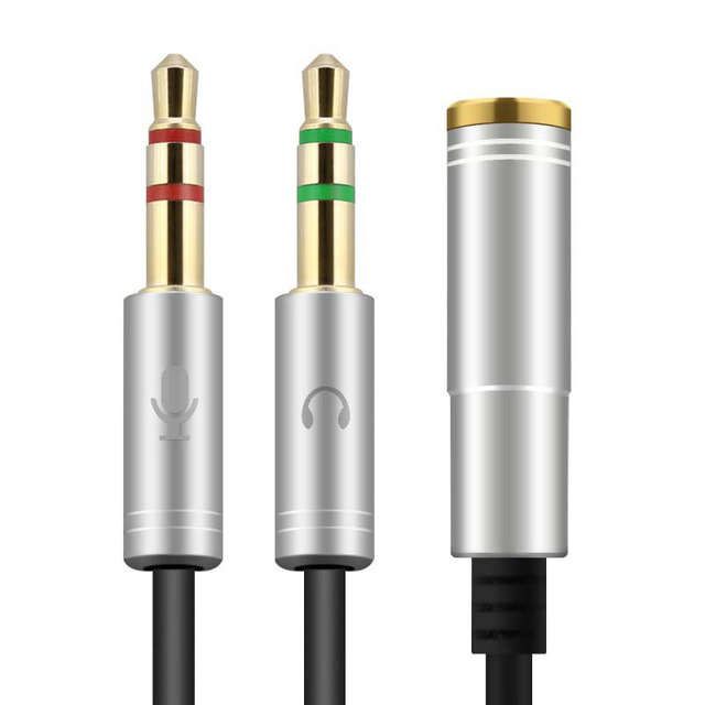 3.5mm Audio Cable Headphone Microphone Splitter 3.5mm 2 Male To Female Jack AUX Extension Adapter PC