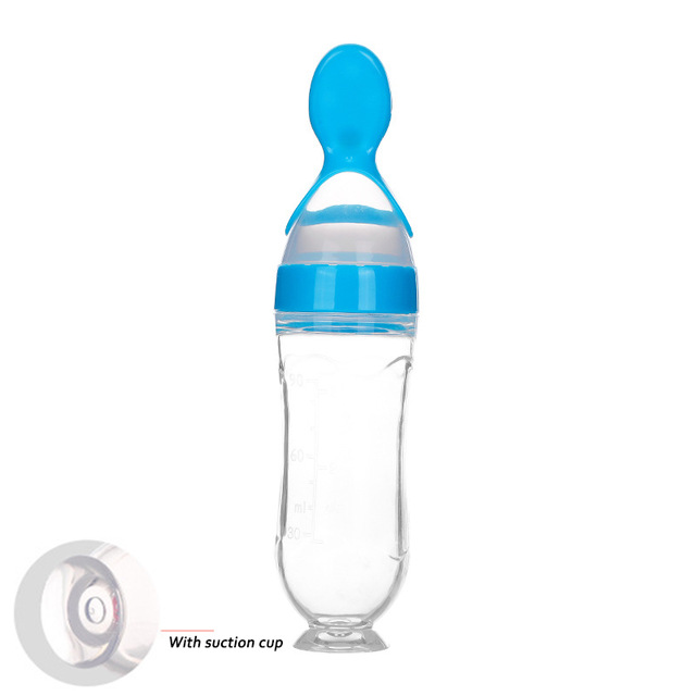 90ML Safe Newborn Baby Feeding Bottle Toddler Silicone Squeeze Feeding Spoon Milk Bottle Baby