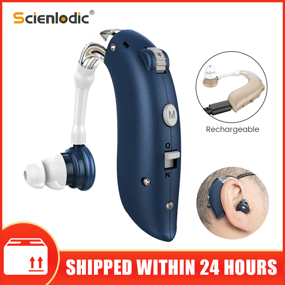 1PCS Mini Rechargeable Hearing Aid Digital BTE Hearing Aids Adjustable Tone Sound Amplifier Portable