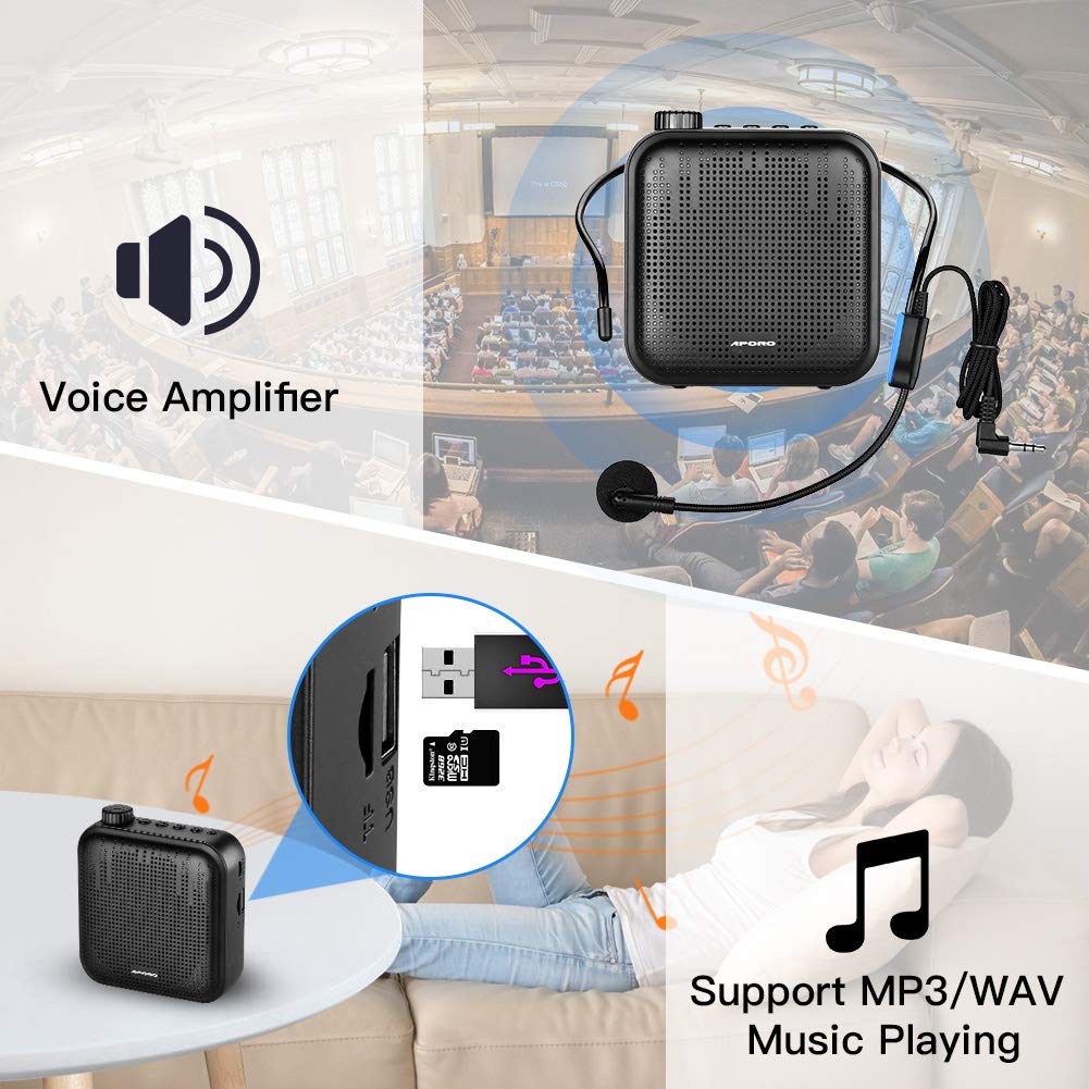 Portable Voice Amplifier Megaphone Mini Audio Speaker With Microphone Rechargeable Ultralight