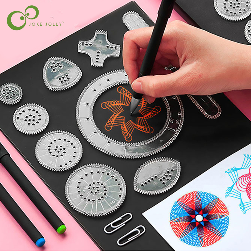 Spirograph Drawing Toys Set Interlocking Gears Wheels Painting Drawing Accessories Creative