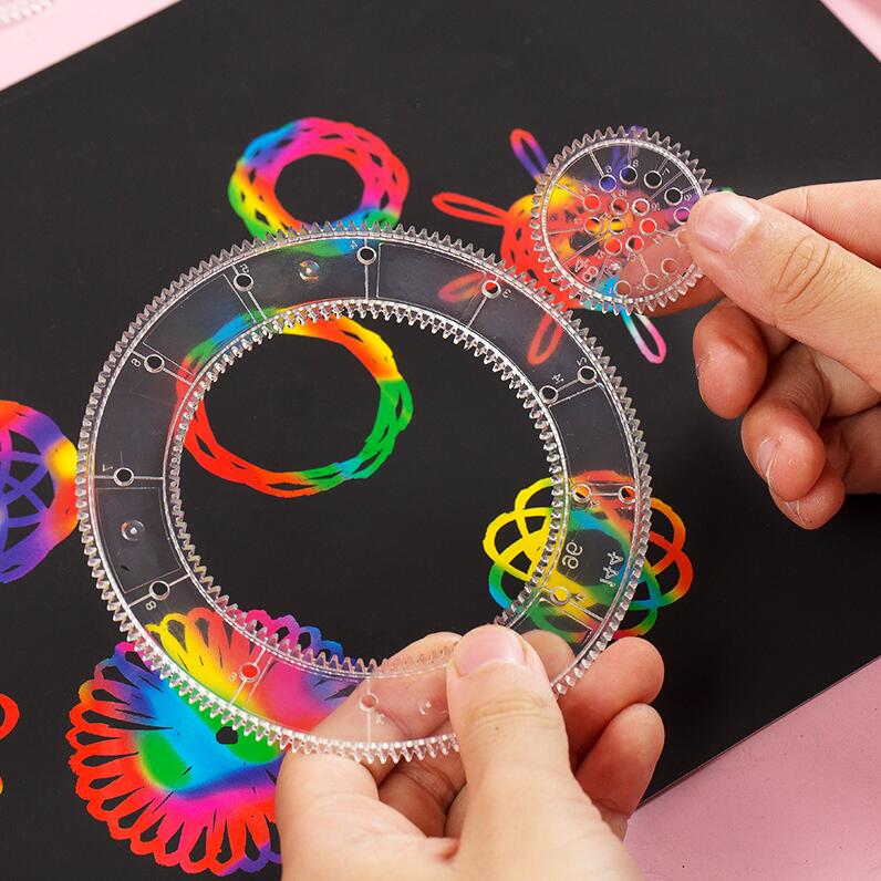 Spirograph Drawing Toys Set Interlocking Gears Wheels Painting Drawing Accessories Creative