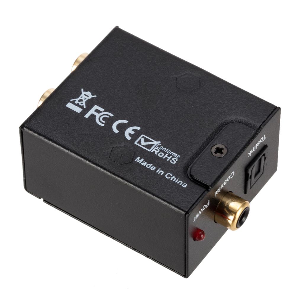 Digital to Analog Audio Converter Optical Fiber Toslink Coaxial Signal to RCA R/L Audio  cables