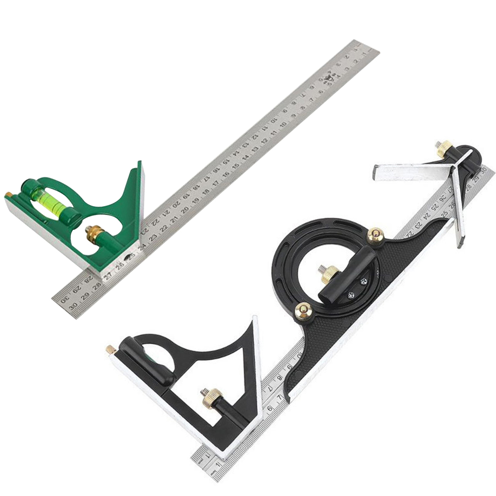 3 In1 Adjustable Ruler Multi Combination Square Angle Finder Protractor 300mm Measuring Set Tools