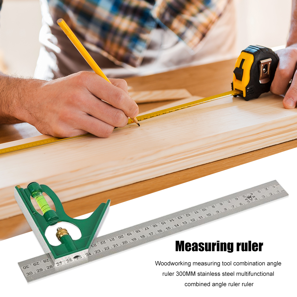 3 In1 Adjustable Ruler Multi Combination Square Angle Finder Protractor 300mm Measuring Set Tools