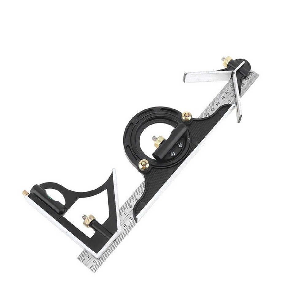 3 In1 Adjustable Ruler Multi Combination Square Angle Finder Protractor 300mm Measuring Set Tools