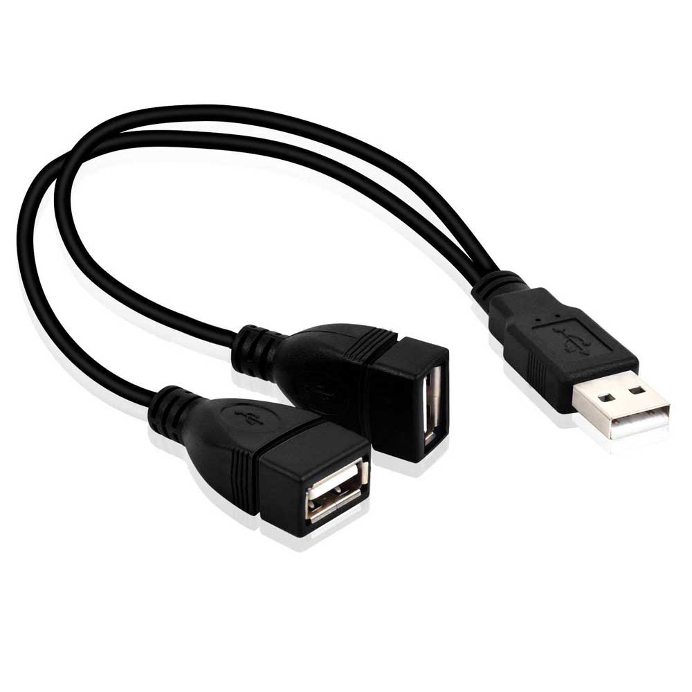 2 Port USB2.0 Hub USB 2.0 Male To 2 Dual USB Female Jack Splitter Hub Power Cord Adapter