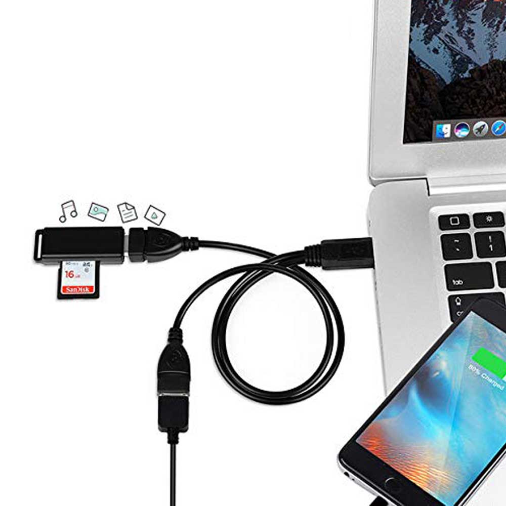 2 Port USB2.0 Hub USB 2.0 Male To 2 Dual USB Female Jack Splitter Hub Power Cord Adapter