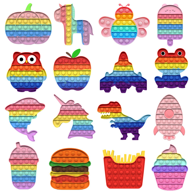 New Pop Fidget Push Bubble Fidget Sensory Toy Autism Special Needs Squeeze Funny Dinosaur Owl