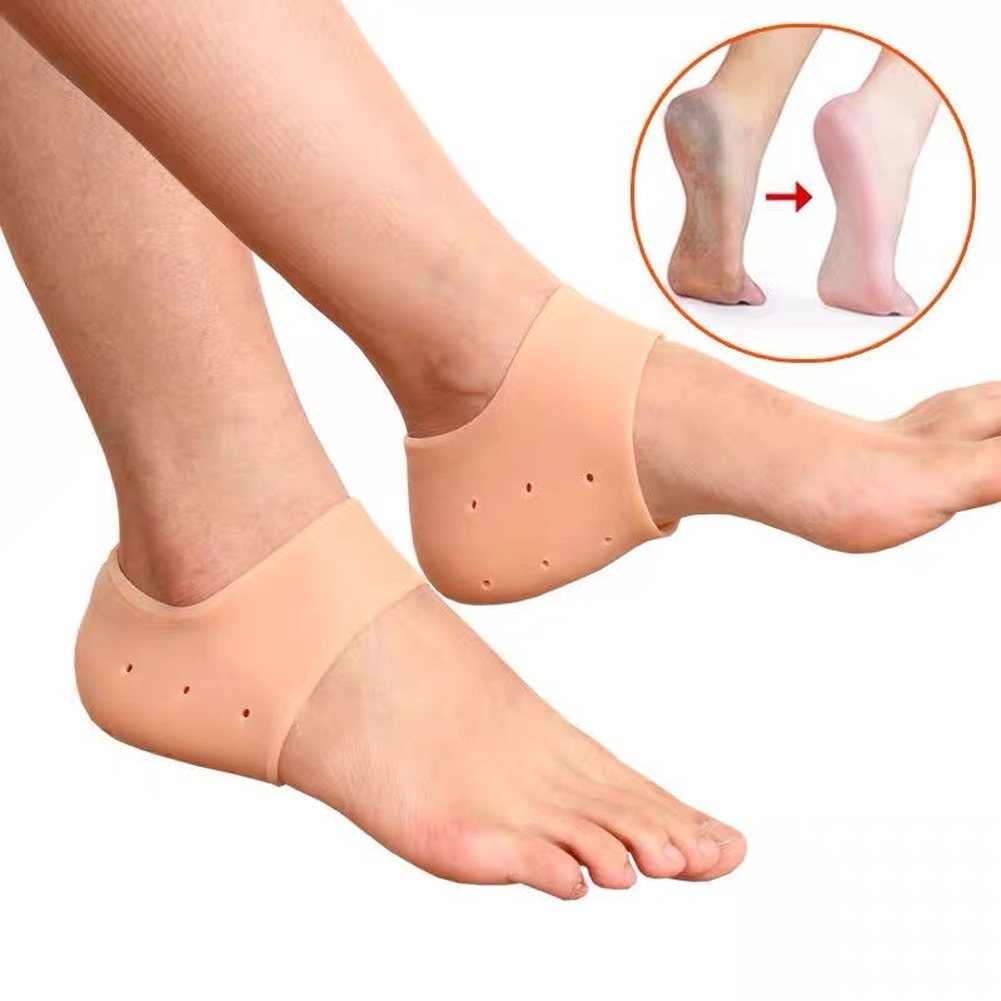 2 Pieces Heel Protector Protective Sleeve Heel Spur Pads for Relief Plantar Fasciitis Heel Pain