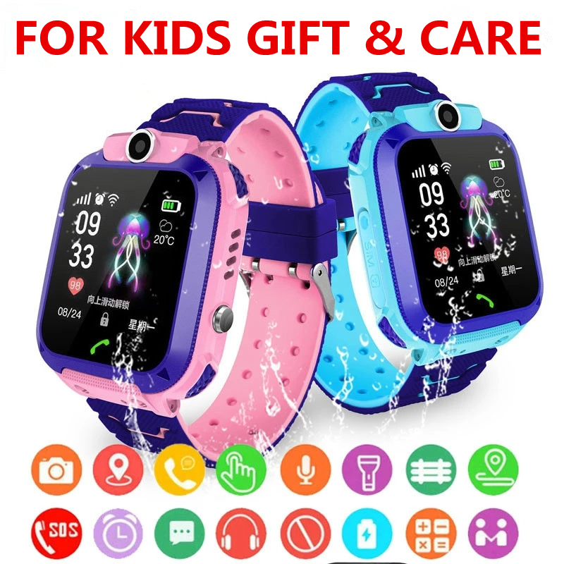 Kids Smart Watch Waterproof IP67 SOS Antil-lost phone watch Baby 2G SIM Card  Call Location Tracker